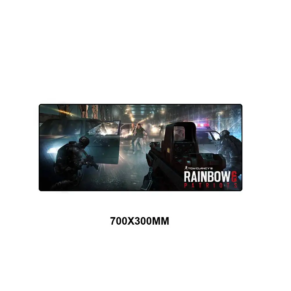 CHLH-028 Большой игровой геймерский коврик для мыши Коврик для мыши Lockedge игровой ПК компьютерный Настольный коврик мышь ноутбук Радуга шесть осада большие игровые коврики 70X30 см - Цвет: CHLH-028