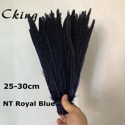NT Royal Blue CKing 100 шт Черный Цвет Окрашенные женские хвостовые перья охотничьего фазана перо 25 до 30 см 10 до 12 дюймов длинный Алмазный фазан перья фазана - Цвет: NT Royal Blue