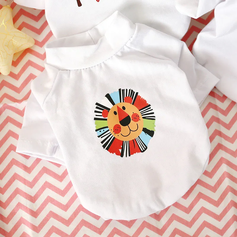 Симпатичная мультяшная футболка для собак жилет летняя хлопковая одежда