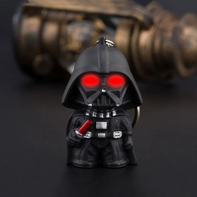 black red eye Светодиодный брелок-фонарик Дарт Вейдер фигурка Энакина Скайуокера брелок черный пешка брелок 1 шт - Цвет: black red eye