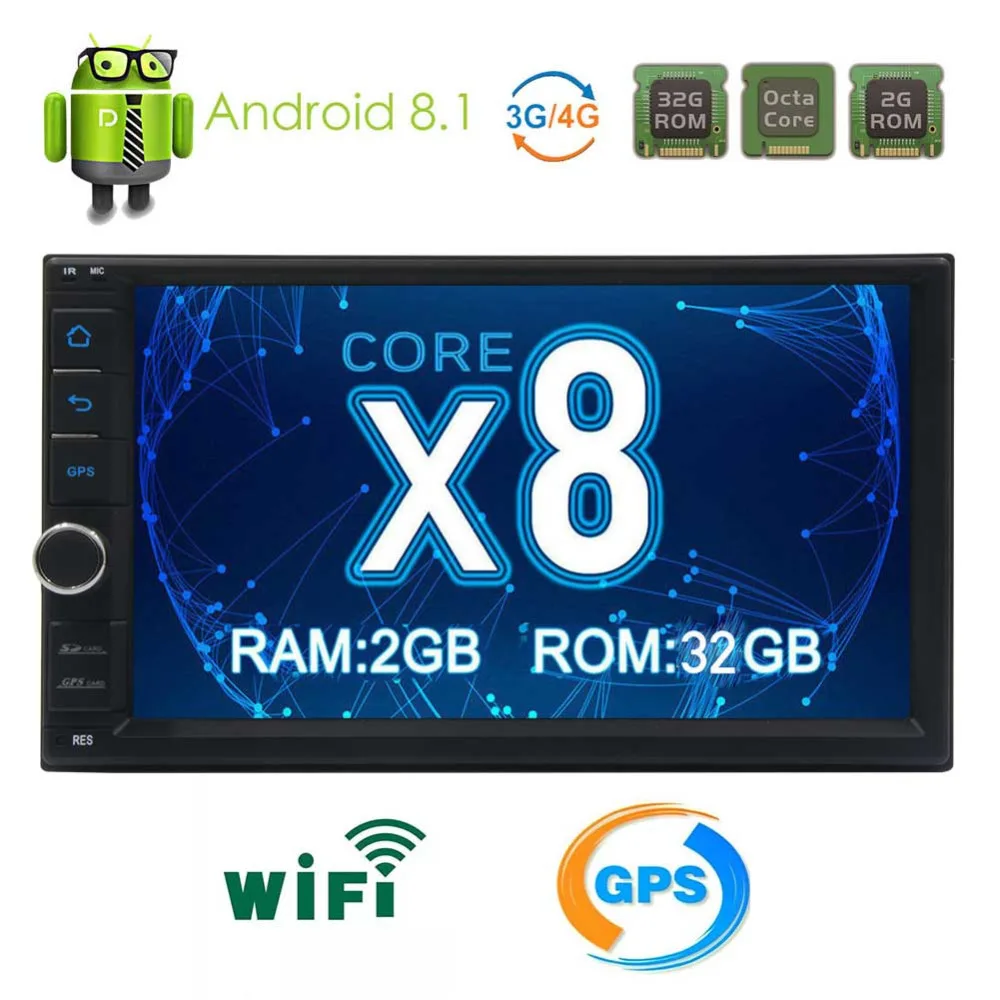 Din Android 8 1 Восьмиядерный ОЗУ 2 Гб ПЗУ 32 GPS навигация головное устройство аудио радио