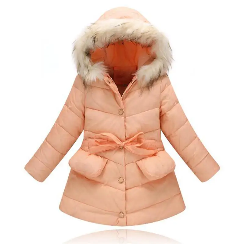 Высокое качество Длинные Зимнее пальто для девочек с капюшоном белая утка