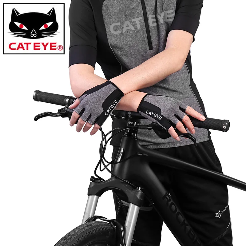 CATEYE перчатки для пеших прогулок с половинным пальцем, противоударные велосипедные перчатки, противоскользящие MTB, велосипедные перчатки для шоссейного велосипеда, мужская и женская спортивная одежда
