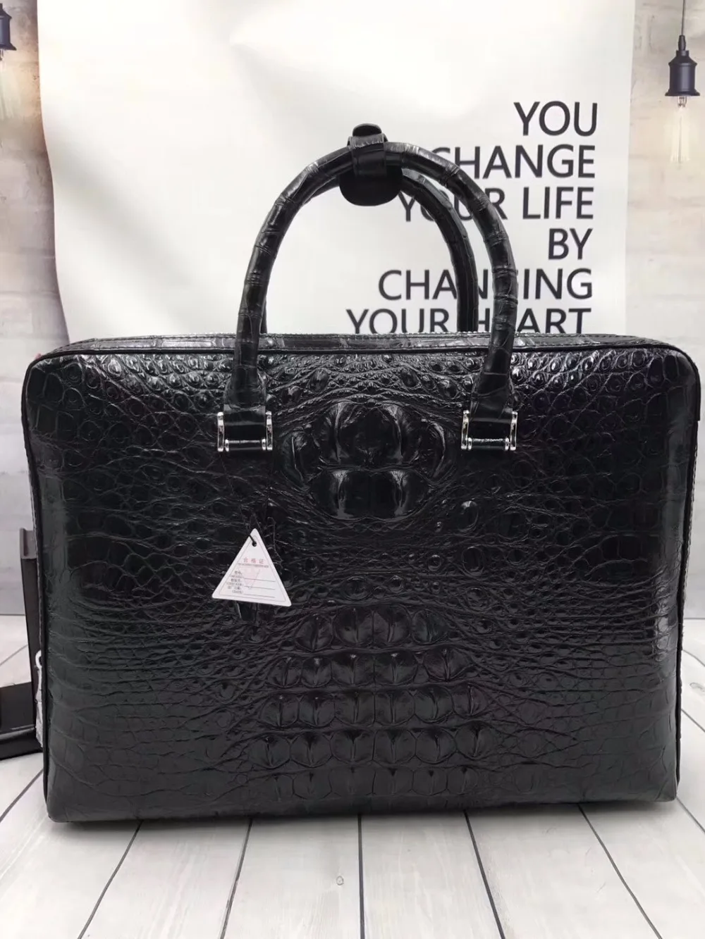 Мужской портфель из натуральной кожи аллигатора большой крокодила|case briefcase|briefcase