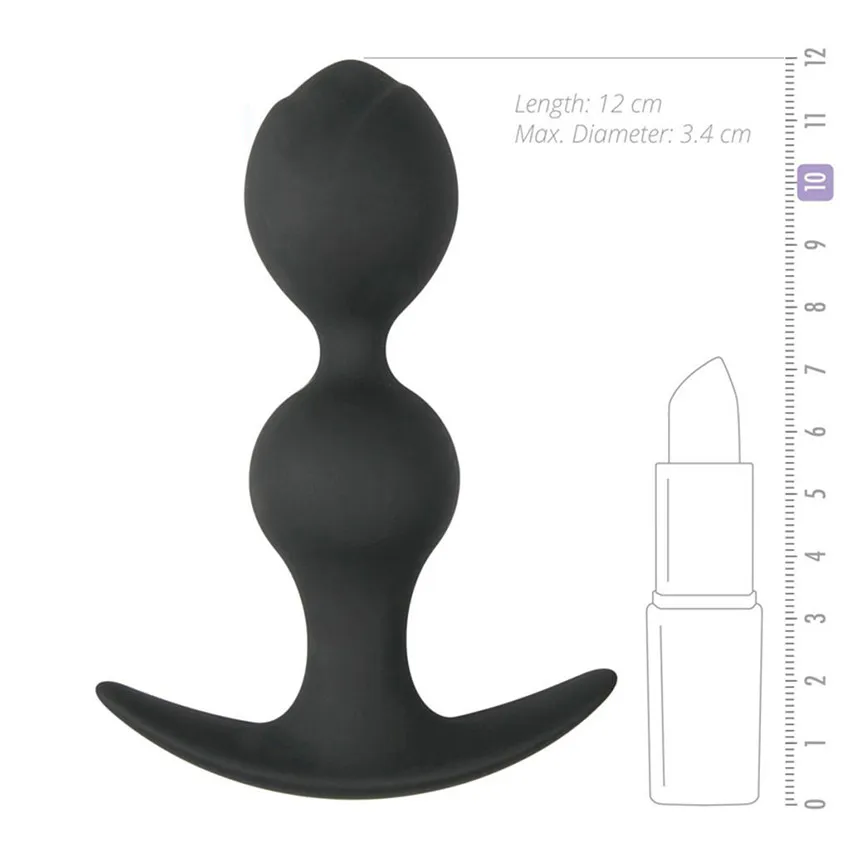 Анальная пробка силиконовый двойной мяч удобный массажер простаты женские секс