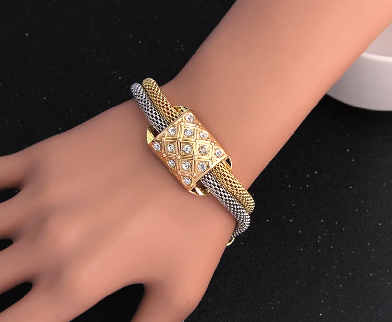 Комплект из колье серёг и браслета с двойной цепочкой|gift tags wedding favors|jewelry swarovskijewelry