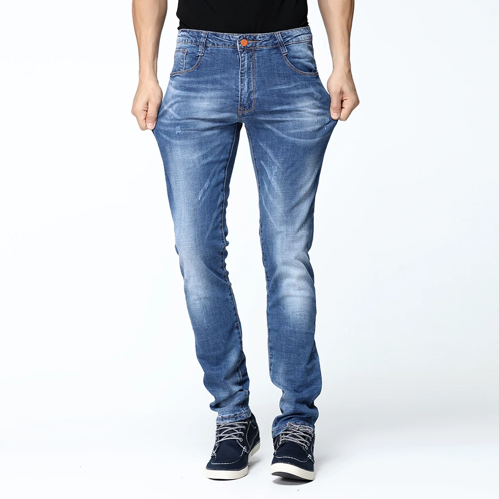 2019 новые летние мужские молодежные Джинсы Стрейчевые эластичные эмблема на