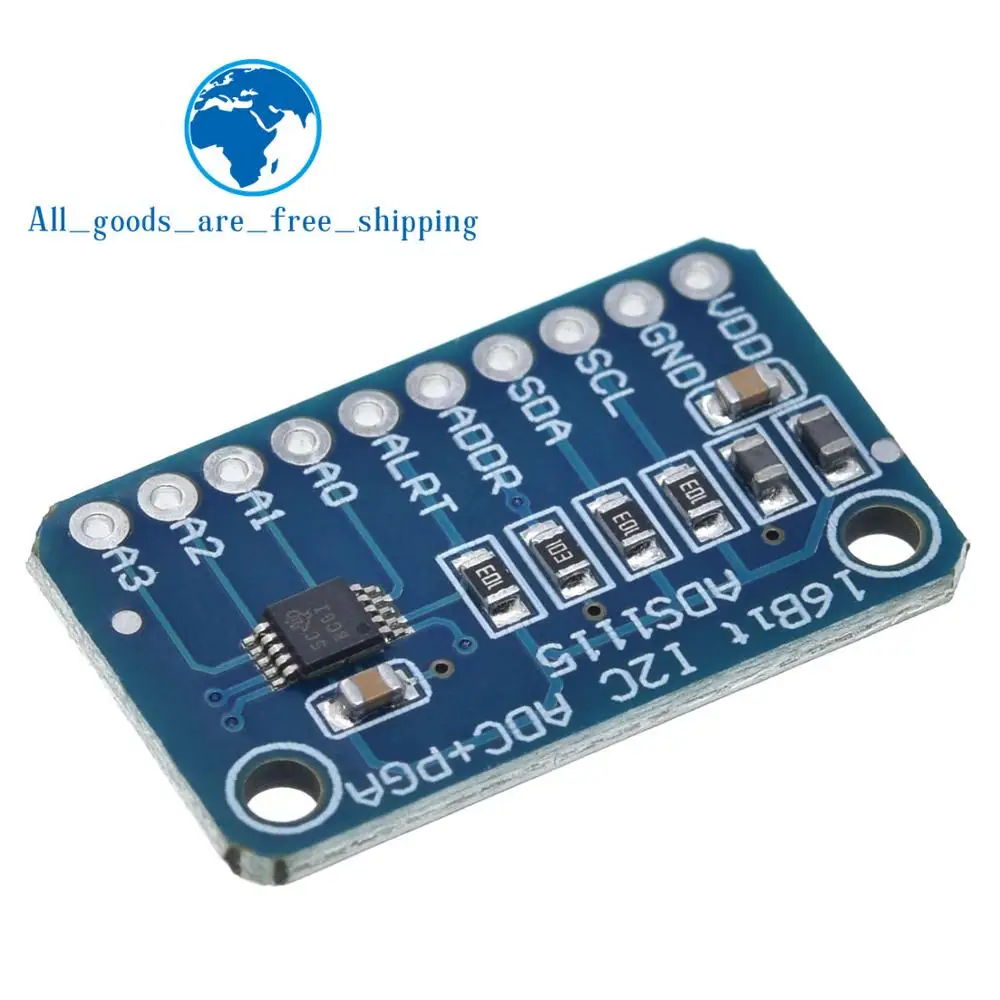 TZT 16 бит I2C ADS1115 модуль ADC 4 канала с усилителем Pro RPi | Электронные компоненты и