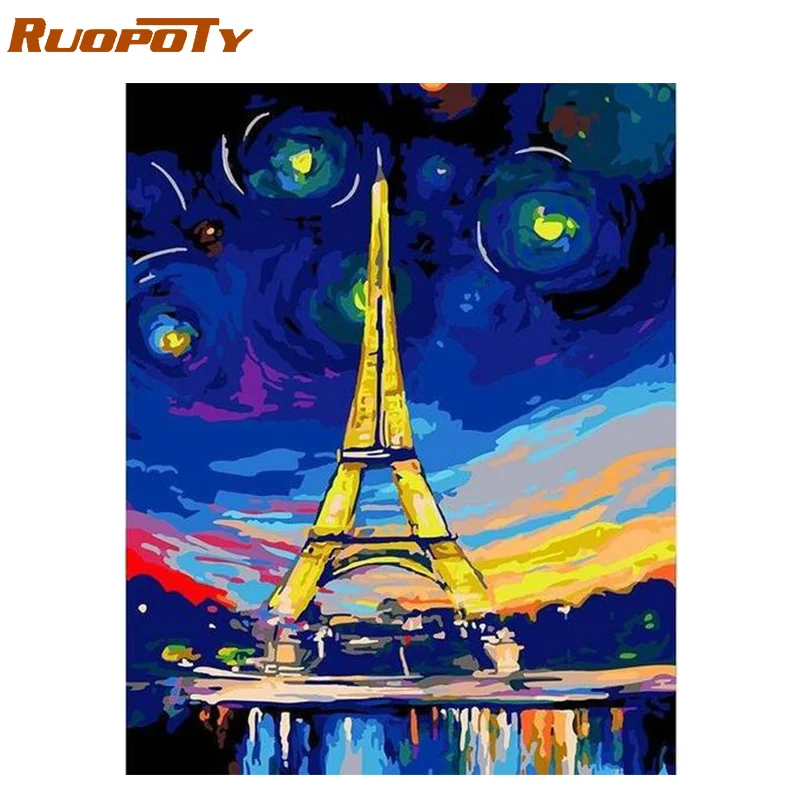 Ruopoty рамка Жираф Diy картина по номерам набор животные Раскраска по номерам современные стены искусства изображения пронумерованы домашний декор - Цвет: 1959
