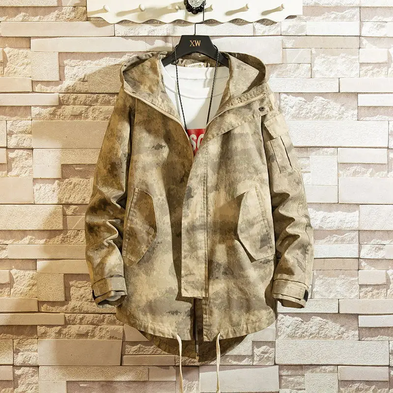 NEW Hooded Jacket Men Fashion Coat 2019 Spring Autumn Hip Hop Jackets Man Streetwear Casual Solid Color young | Мужская одежда