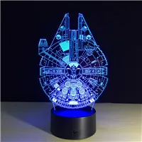 Новинка 3D Железный человек Хэллоуин тыквы Ночной светильник лампа USB лампа дистанционное управление светильник ing домашний прикроватный ночной Светильник для ребенка подарок - Испускаемый цвет: Millennium Falcon