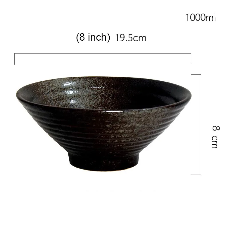 N(8inch) 4,5/5,5/6,5/8/9 дюймов японский Керамика Bowl Ramen большая чаша говядина Лапша супа чашки, миски под рис салат контейнер Винтаж Кухня посуда - Цвет: N(8inch)