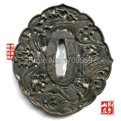 Чудесный сплав резной Tsuba Guard для японского вакидзаси Самурай меч катана Nice|Мечи| |