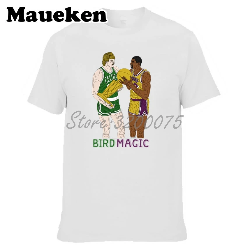Мужская футболка с круглым вырезом Birdmagic Larry Bird 33 Magic Earvin Johnson 32 для чемпионов