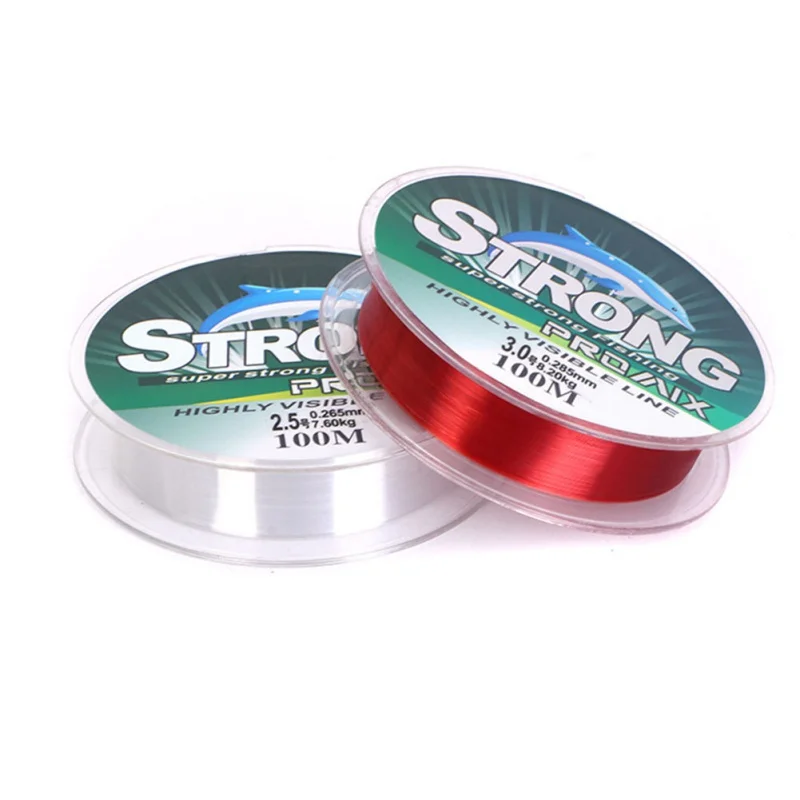 100 м фторопластовая рыболовная линия углерода fly Line Красный/прозрачный 2 лидер