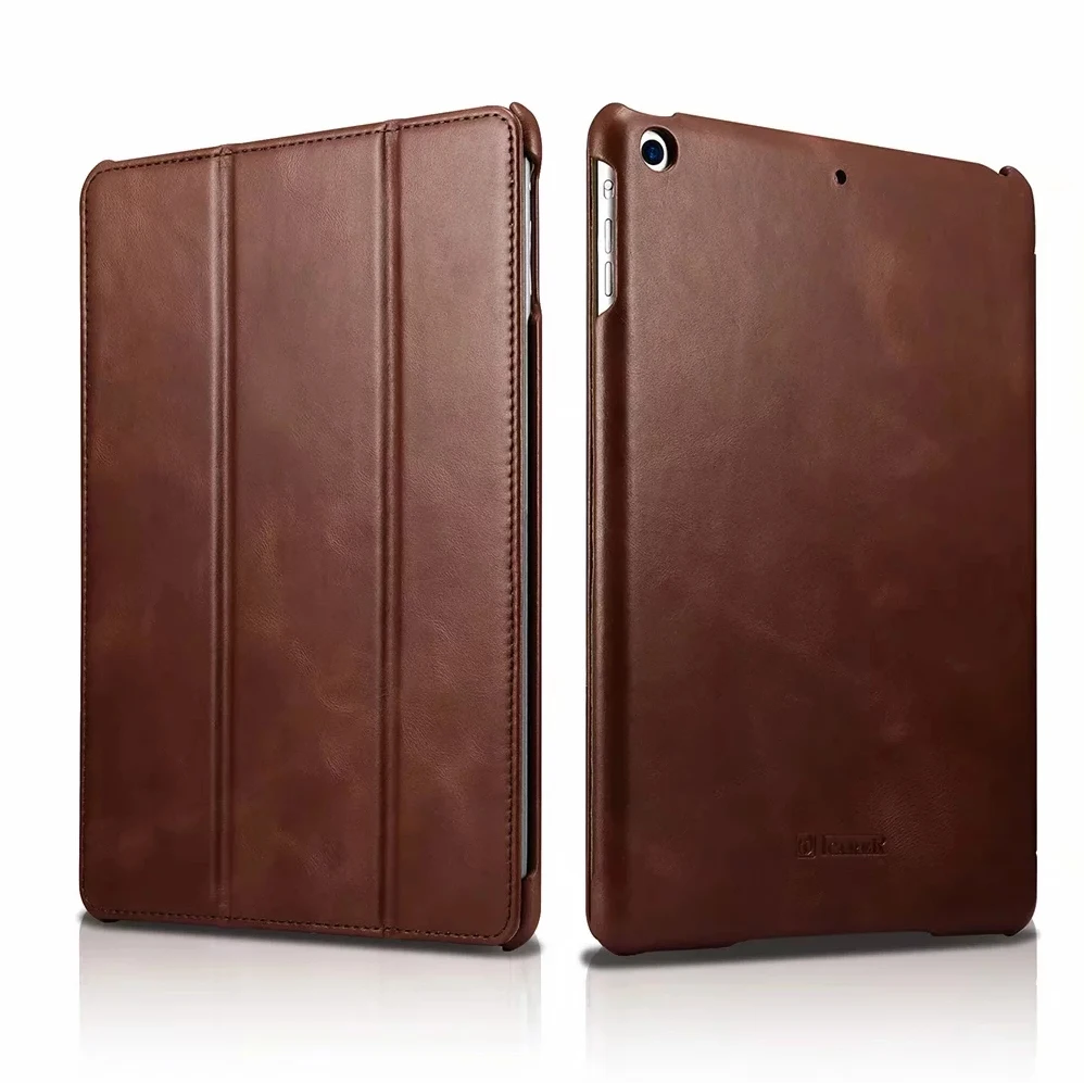 Icarer Высококачественный винтажный Чехол книжка из натуральной кожи для iPad 9 7 (2017)