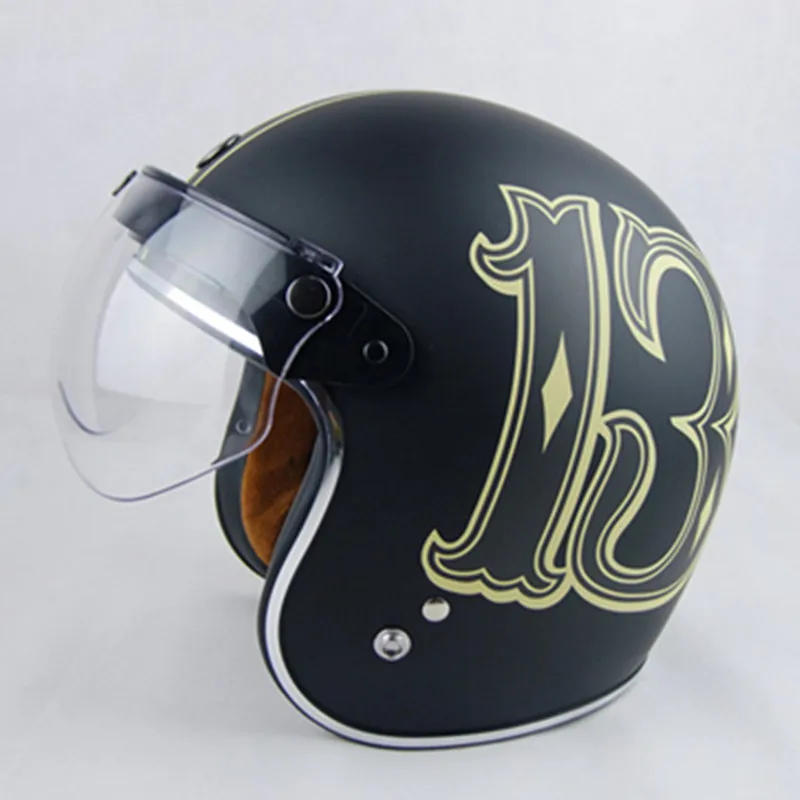 Мотоциклетный шлем torc винтажный защитный козырек 3/4 с открытым лицом прозрачный