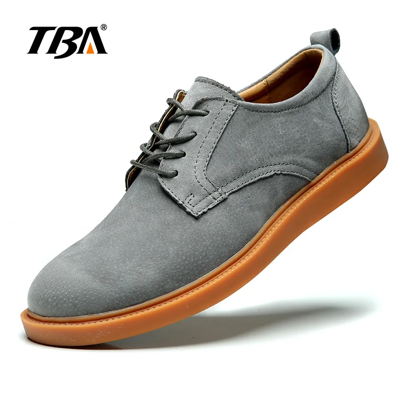 Мужская кожаная прогулочная обувь TBA 1719 черные коричневые серые высокое качество