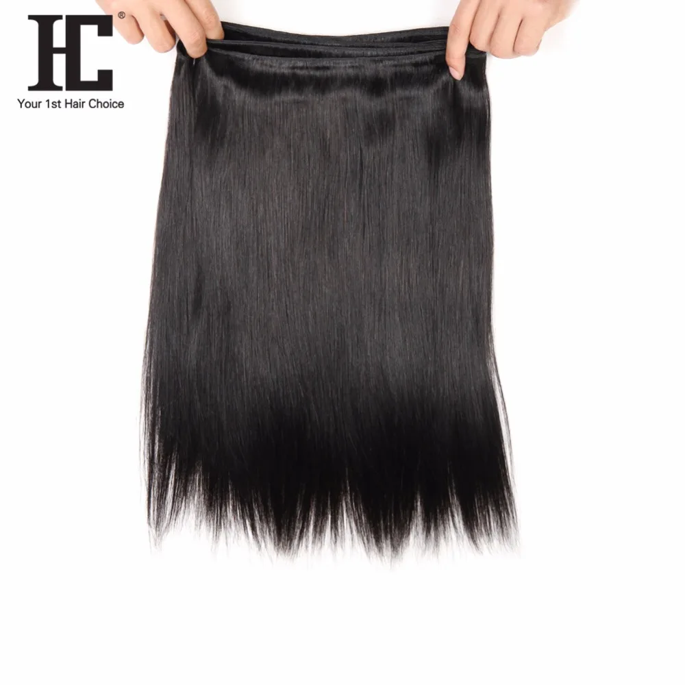 HC 360 Кружева Фронтальная застежка с Связки Natural Цвет Бразильский прямые волосы 3