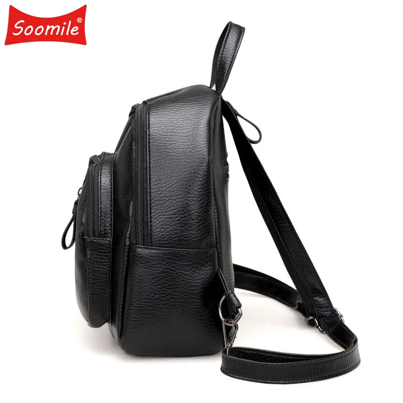 Soomile мини рюкзак женский из искусственной кожи Противоугонный Mochila для