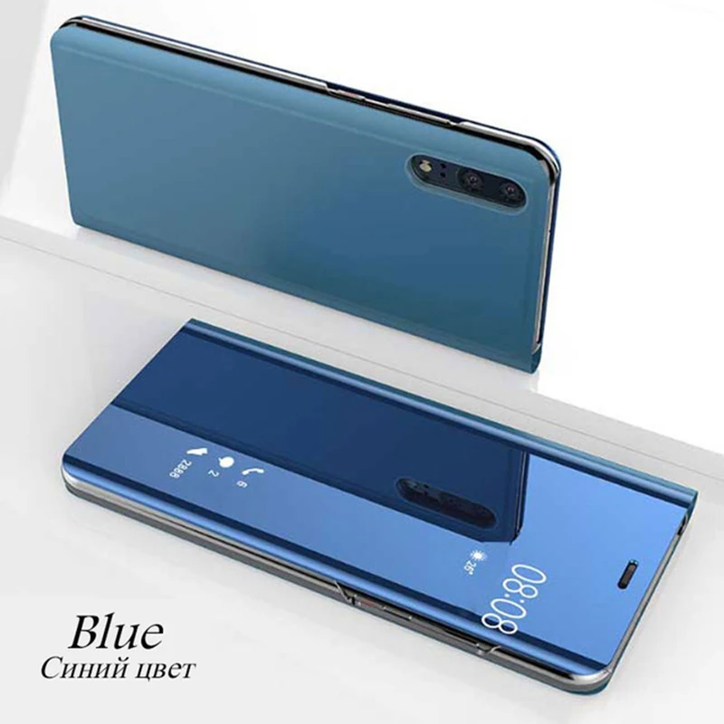 50 шт. прозрачный умный зеркальный флип чехол для Huawei P40 Pro P30 P20 Mate 30 20 X Lite Nova 6 SE 5 5i P