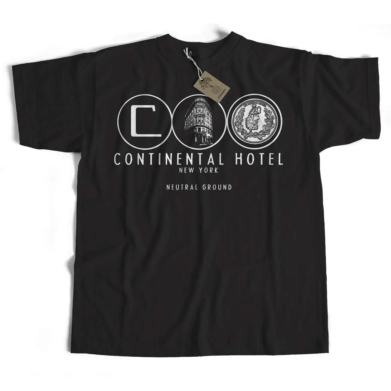Continental Hotel New York T Shirt - Neutral Ground An Old Skool Hooligans Movie Inspired Original | Мужская одежда