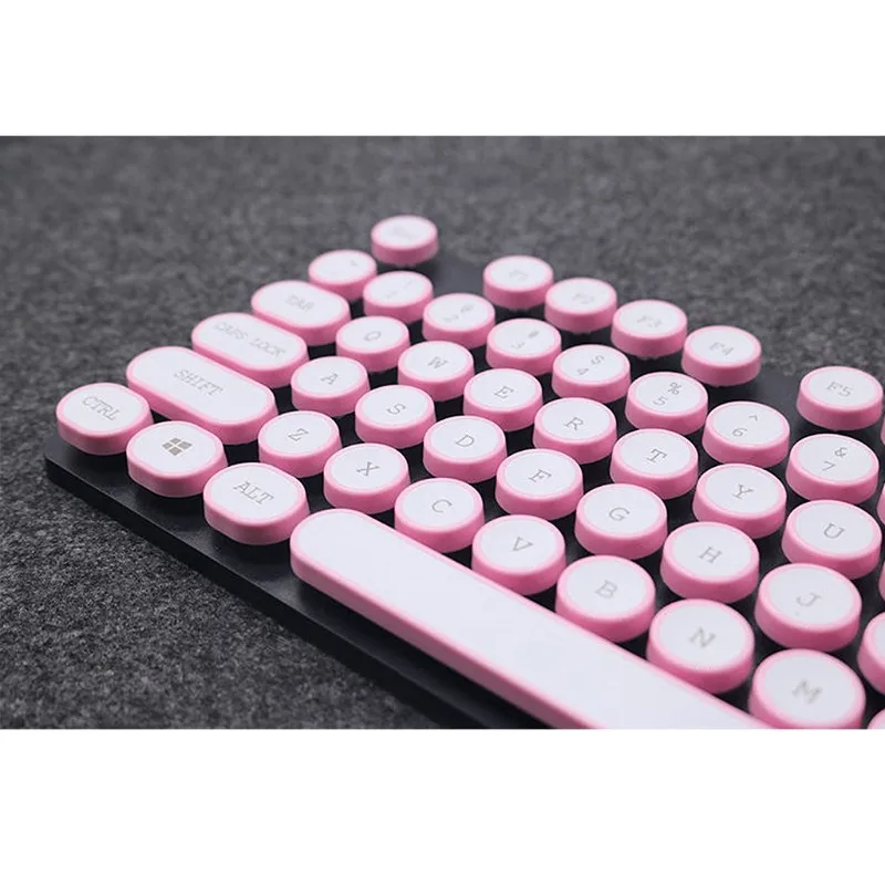 Розовый DIY Keycap Ретро СТИМ панк машинка механическая клавиатура Keycap 108 клавиш - Цвет: Розовый