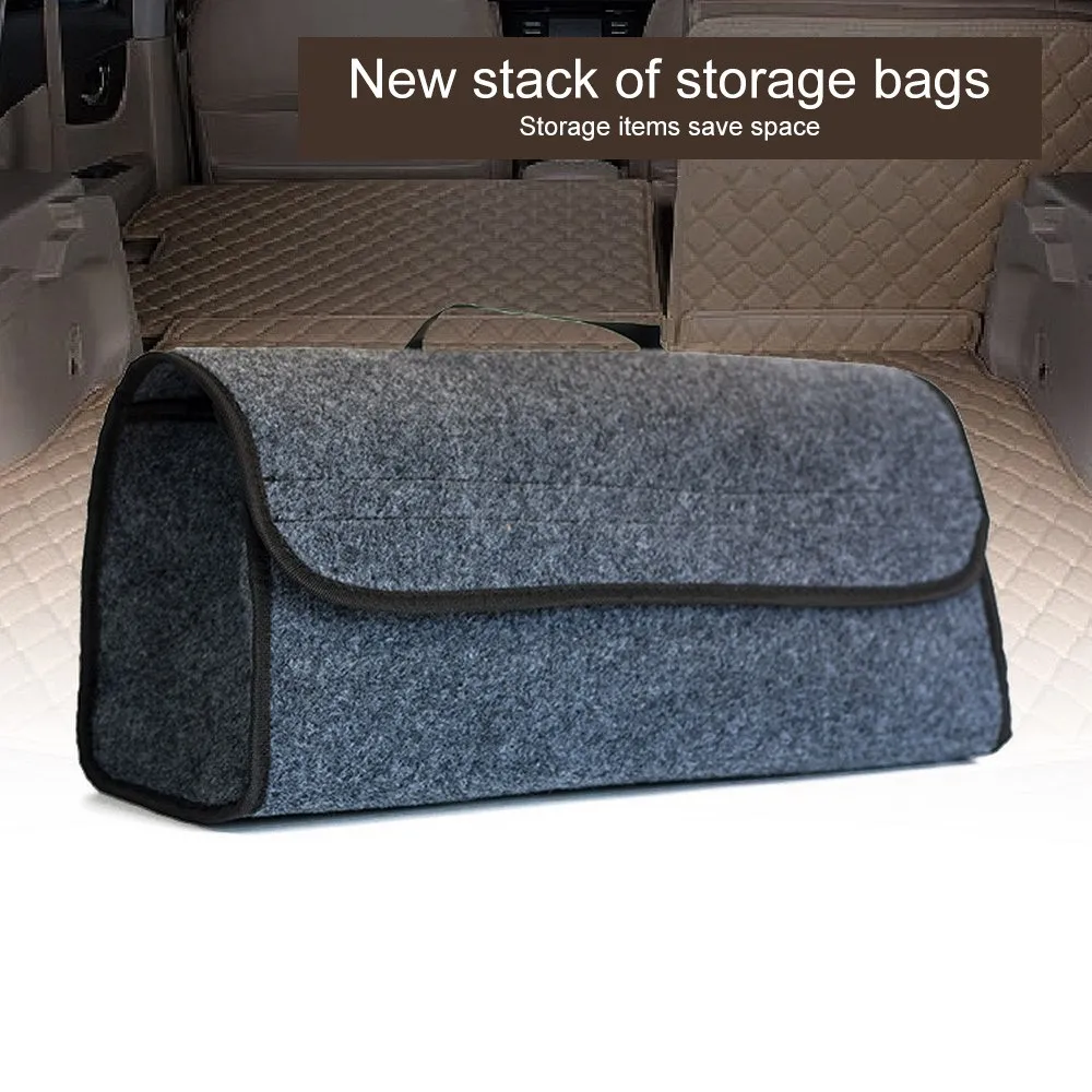 Цена Складная сумка для хранения из высококачественной автомобильной войлочной ткани, регулируемый портативный органайзер для багажника автом...