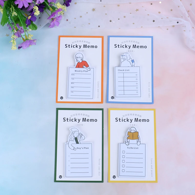 Basic Sticky Notes Notepad School Office Stationery Planner Memo Pad Time Manager 1pc | Канцтовары для офиса и дома