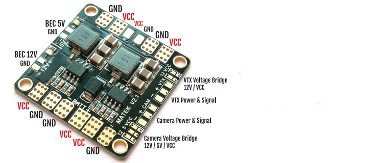 Matek Mini Power Hub распределительная плата с BEC 5V &amp 12V синхронный выпрямитель 3A | Игрушки