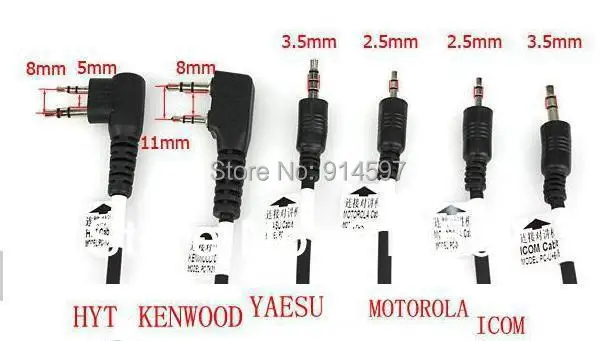 6 в 1 USB кабель для программирования KENWOOD HYT YAESU VERTEX walkie talkie УФ-B5 BAOFENGUV-5R ZASTONE ZT-2R