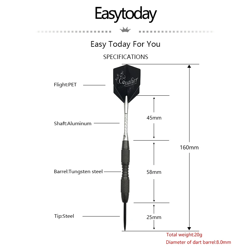 Easytoday 3 шт./компл. Профессиональный Дартс стальной наконечник жесткий тип дартс