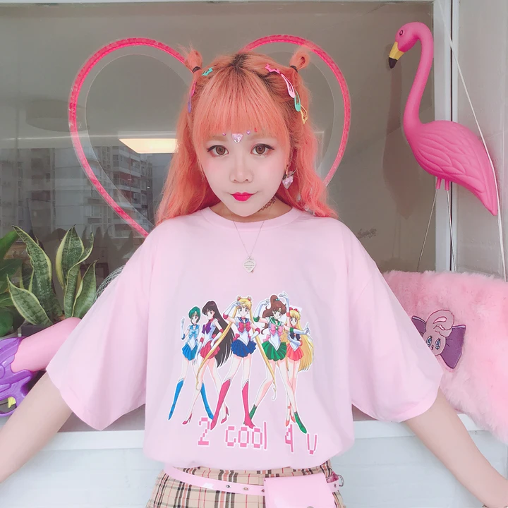 Летняя женская футболка с принтом Harajuku | Женская одежда