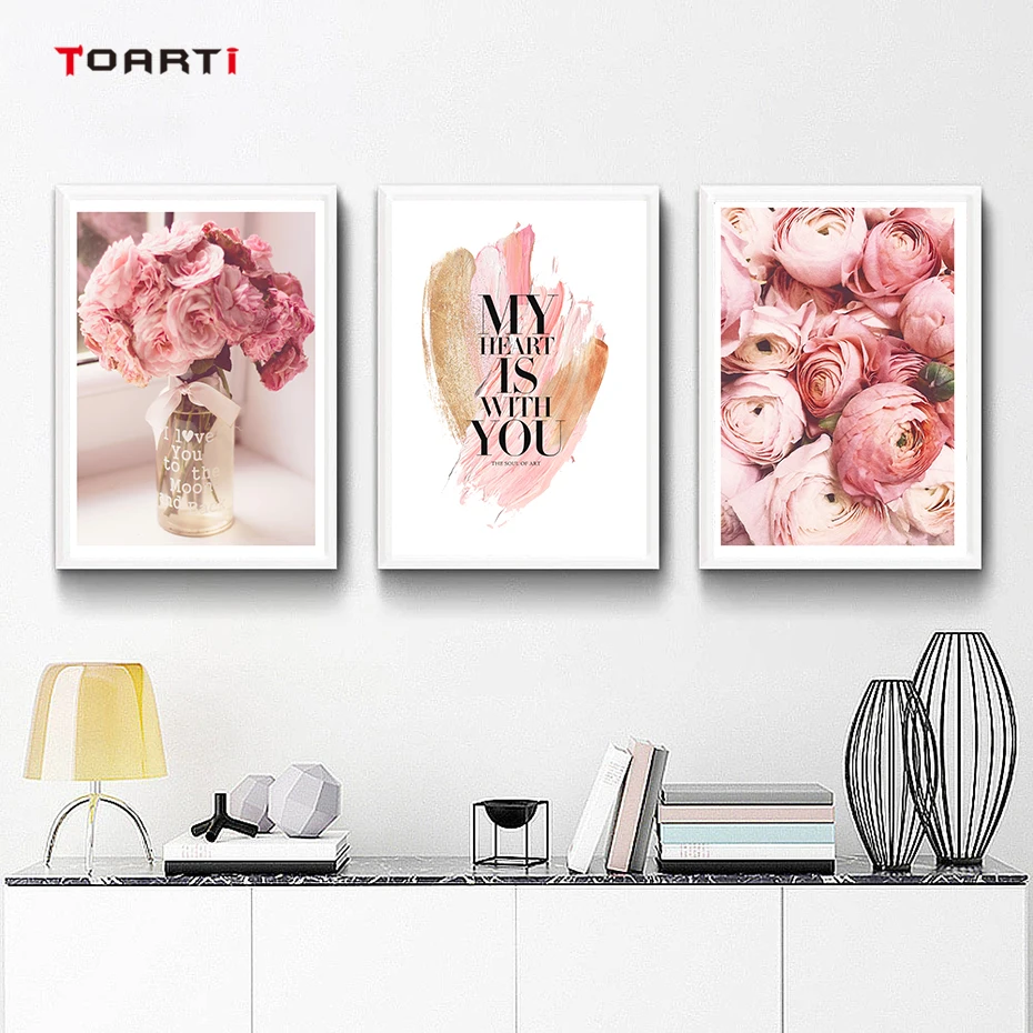 Красивые Розовые розы настенная живопись современный холст постер и принты