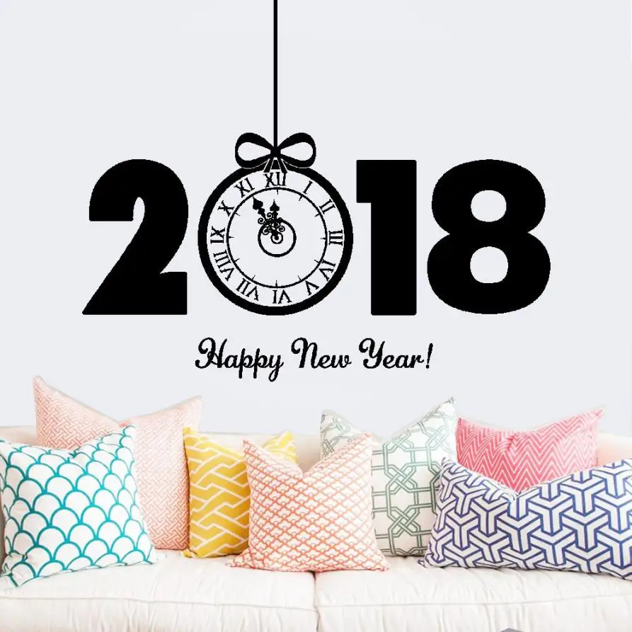 2018 счастливого Нового года Счастливого Рождества Наклейка на стену домашний