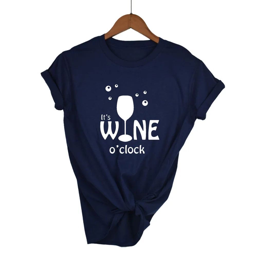 Женские топы с надписью It WINE hours повседневные хлопковые хипстерские Забавные