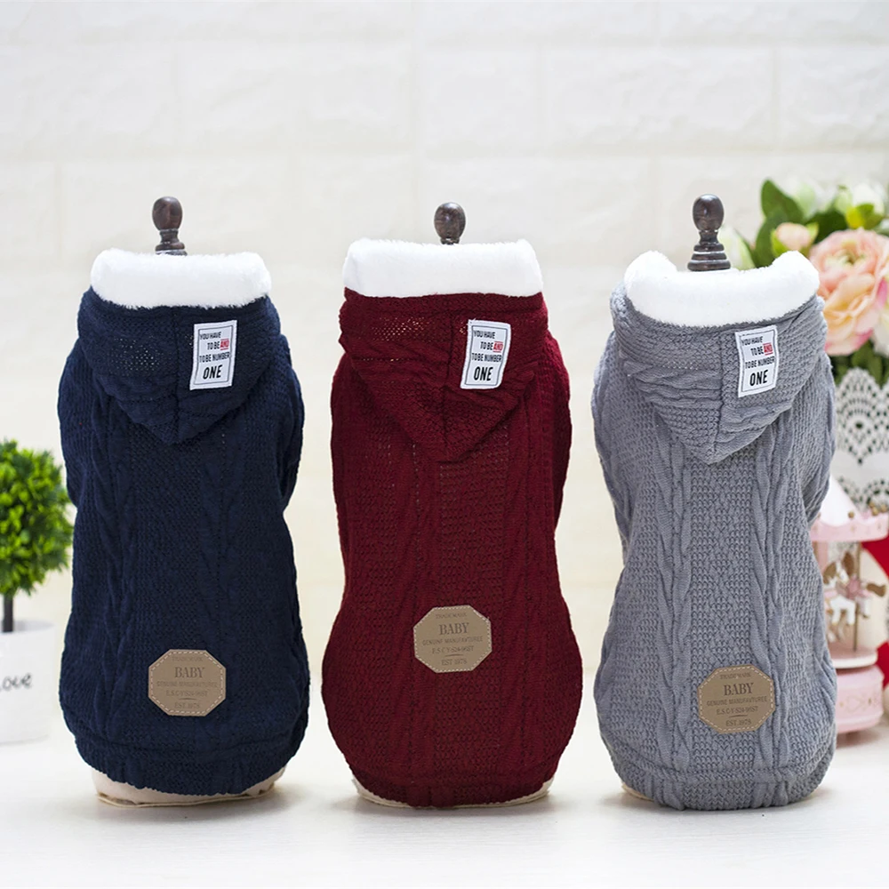 Демисезонная одежда для домашних животных собак оптом теплые Вязание пальто