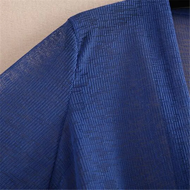 YAGENZ Large size Women's clothing Knitting cardigan High quality Cotton and linen Thin gauze Prevent bask in clothes BN2125