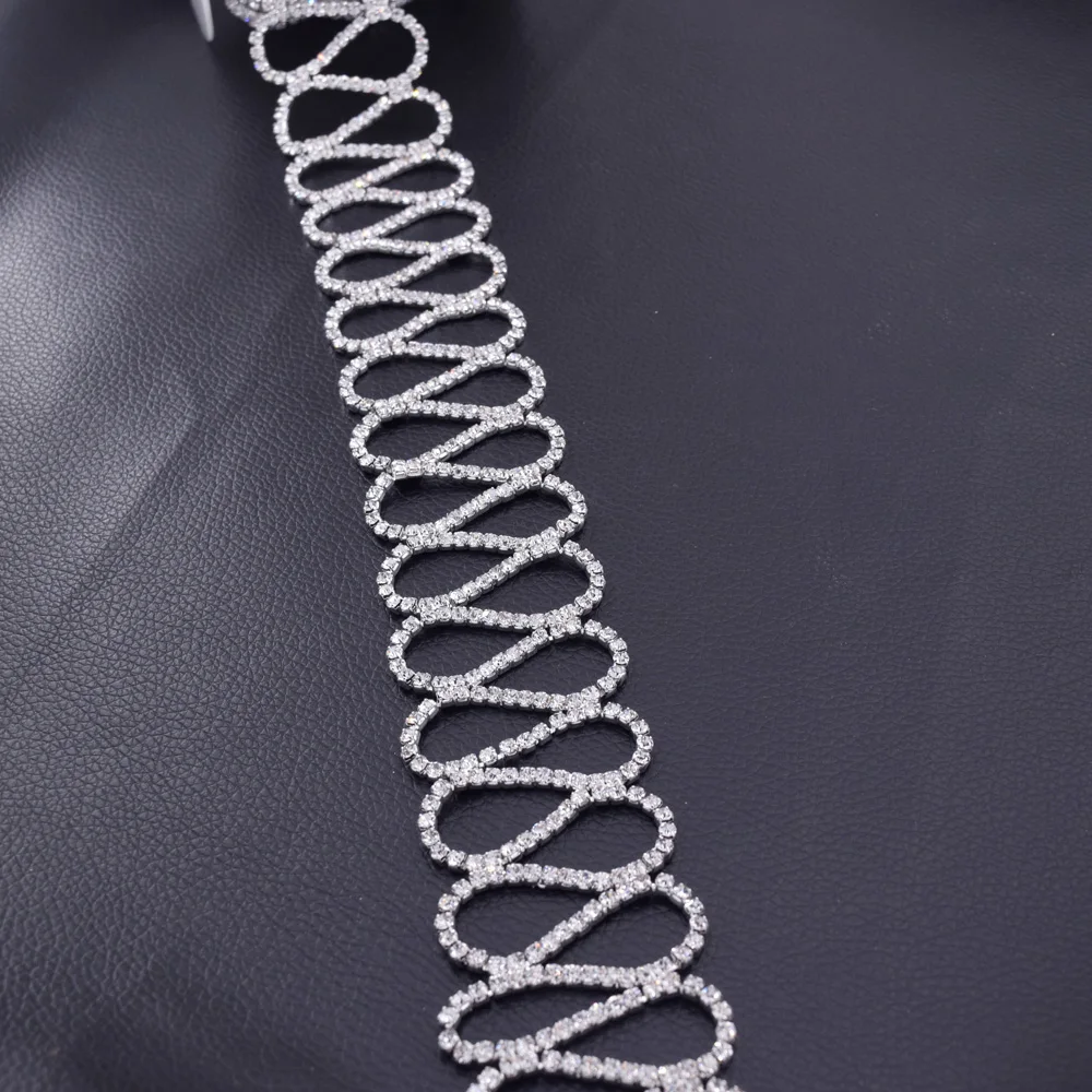 10 ярдов 4 5 см ширина Стразы Посеребренная отделка для одежды свадебное платье