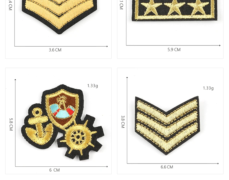 Военный Ранг патчи Одежда аппликации вышитые полосы значки железа на аппликации наклейки в форме медали для одежды@ G