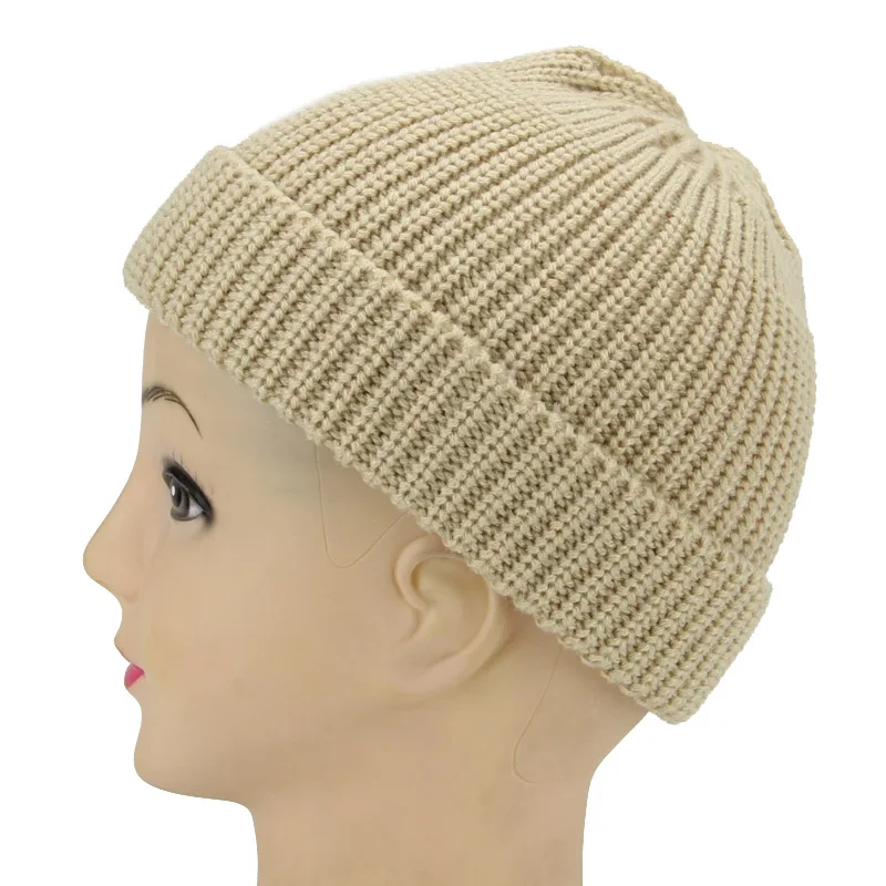 Новая мужская осенне зимняя повседневная короткая шапка вязаная теплая мужские