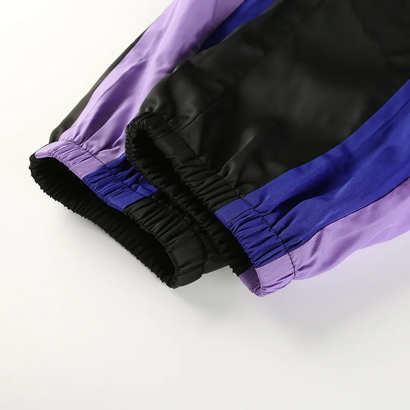 Модные женские брюки XUANSHOW 2018 с высокой талией черные свободные в стиле пэчворк