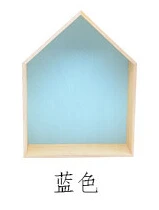 blue inner Европейский простой свежий L размер Woooden настенный ящик для хранения настенная вешалка для хранения многофункциональная настенная коробка для декора детской комнаты - Цвет: blue inner