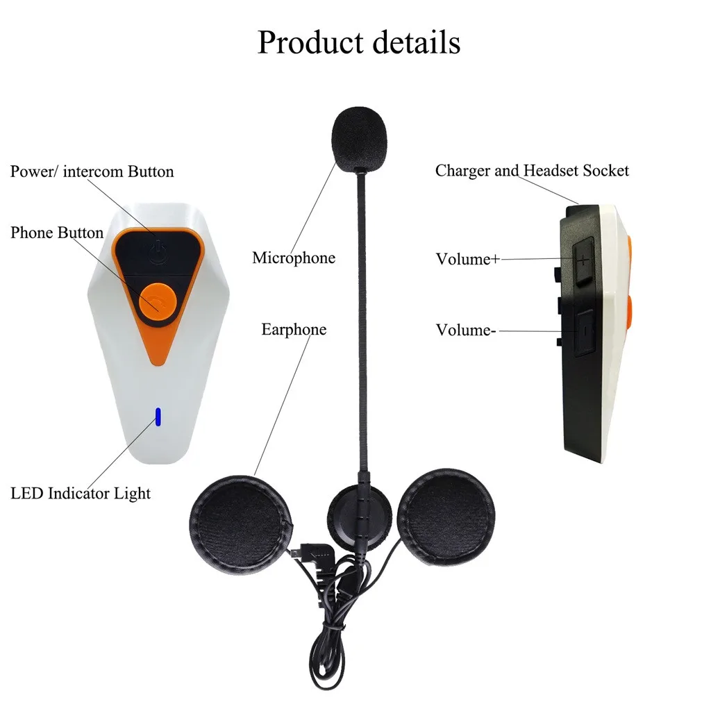 WT02 мотоциклетный шлем Bluetooth гарнитура системы связи для мотоцикла|Наушники и