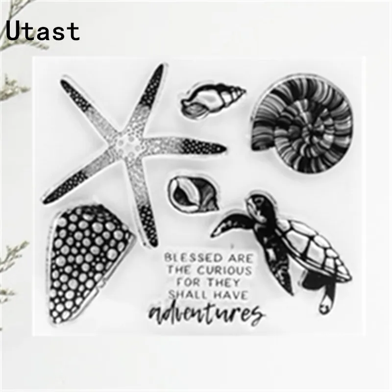 Ocean Turtle Starfish Clear Silicone Stamps /Transparent Rubber Stamp for DIY Scrapbooking /Photo Album Decorative Craft Making | Дом и сад