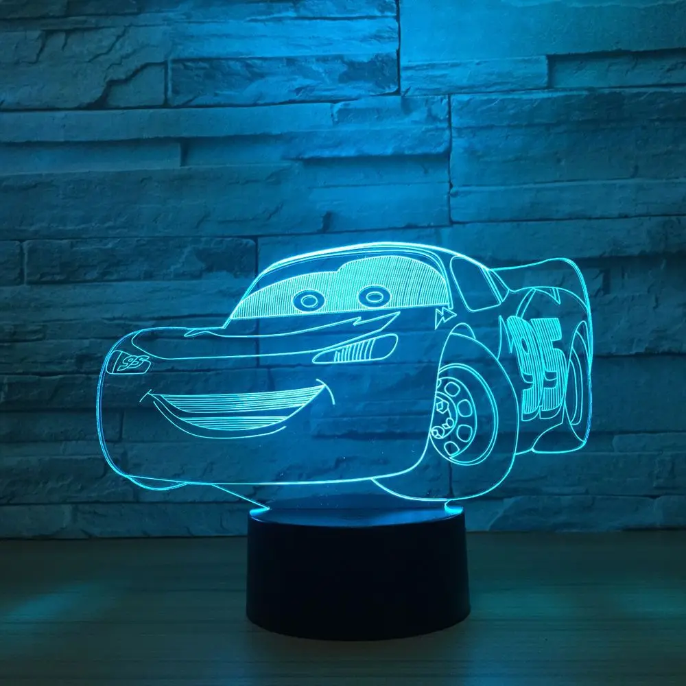 Новый супер автомобильный 3D ночник гоночный автомобиль светодиодная настольная