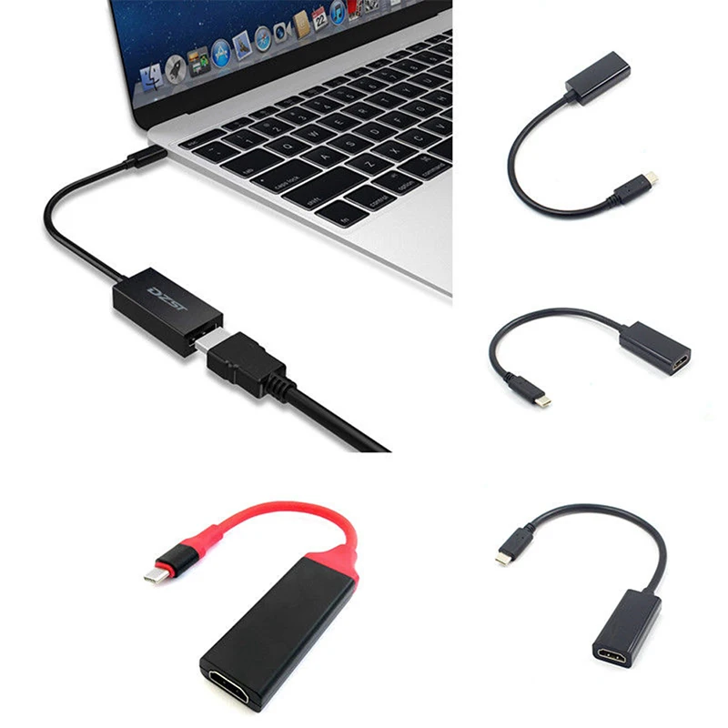 Мужчина к женскому HDMI конвертер Черный Тип USB C и разъемом типа мама разъема