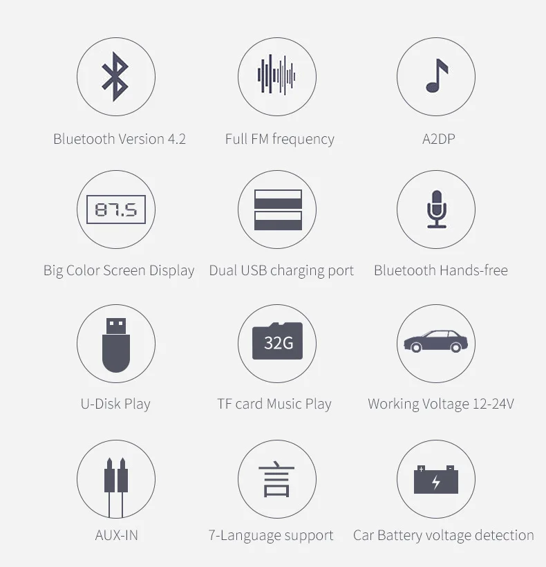 Цветной экран, mp3, Bluetooth, телефон без рук, автомобильный Bluetooth, автомобильная Подключаемая карта, MP3-плеер в транспортном средстве