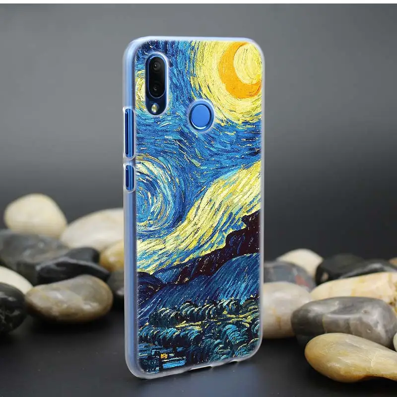 Чехол Sky Van Gogh для huawei P20 P Smart Nova 4 3i P30 P10 P9 P8 lite Pro mini Прозрачный жесткий чехол для телефона