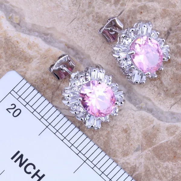 Женский комплект украшений серебряное покрытие серьги подвеска кольцо Размер 6 /